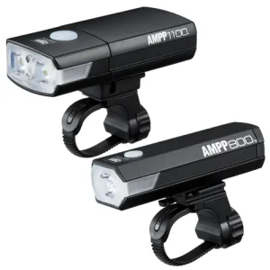 Cateye AMPP 1100 / AMPP 800 USB Rechargeable Front Bike Light Set - Black / Front / Rechargeable