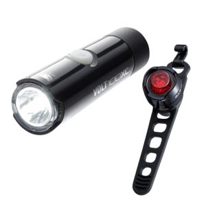 Cateye Volt 100 XC / ORB Rechargeable Bike Light Set - Black / Light Set / Rechargeable