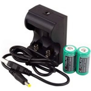 Exposure USB Charger with 2xRCR123 Batteries AW18