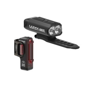 Lezyne Micro Drive 600XL / Strip Drive 150 Rechargeable Bike Light Set - Rechargeable / Black / Light Set