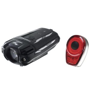 Moon Meteor 300 Front & Ring Rear Rechargeable Bike Light Set - 2019 - Black / Light Set / Rechargeable
