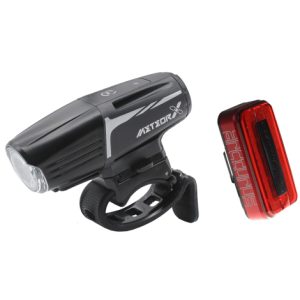 Moon Meteor X Auto Front & Arctur Rear Rechargeable Bike Light Set - Black / Light Set / Rechargeable