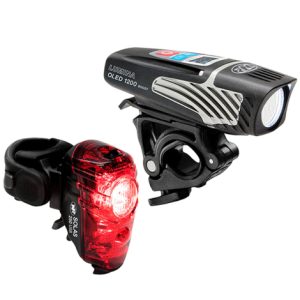 NITERIDER Lumina 1200 OLED Boost / Solas 250 Bike Light Set - Black / Rechargeable / Light Set