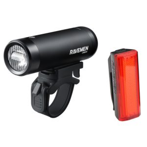 Ravemen CR600 / TR20 USB Rechargeable Light Set - Black / Light Set / Rechargeable