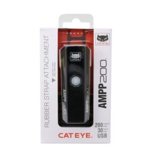 Cateye AMPP 200 USB Rechargeable Front Light - Black / Front / Rechargeable