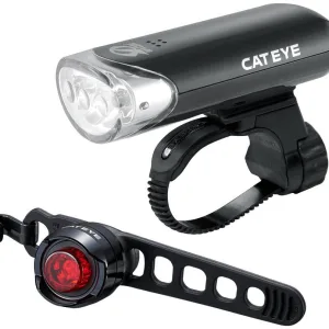 Cateye El135 And Orb Black Rear Bike Light Set