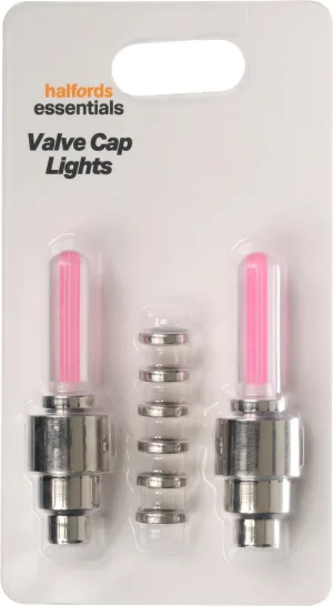 Halfords Essential Kids Bike Valve Cap Lights - Pink