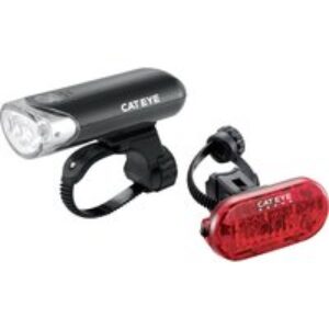 Cateye EL135 Front and Omni 5 LED Rear Bike Light Set - Black/Red