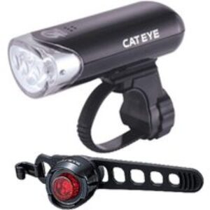 Cateye EL135 Front and Orb Rear Bike Light Set - Black