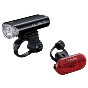 Cateye EL-160 / Omni 5 Bike Light Set - Black / Light Set / Non-Rechargeable