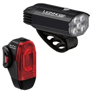 Lezyne Fusion Drive 500+ KTV Drive Pro+ LED Bike Light Pair - Black / Light Set / Rechargeable