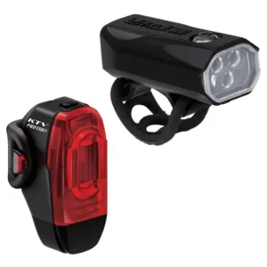 Lezyne KTV Drive Pro 300+ KTV Drive Pro+ LED Bike Light Pair - Rechargeable / Black / Light Set