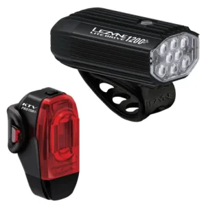 Lezyne Lite Drive 1200+ KTV Drive Pro+ LED Bike Lights Pair - Black / Rechargeable / Light Set