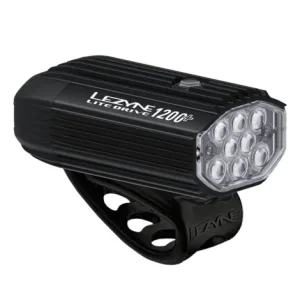 Lezyne Lite Drive 1200+ LED Front Bike Light  - Black / Front / Rechargeable