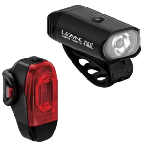 Lezyne Mini Drive 400XL KTV Drive+ LED Bike Light Pair - Black / Rechargeable / Light Set