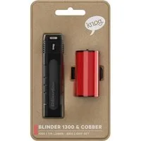 Knog Blinder Pro 1300 & Cobber Med 170 USB Rechargeable Bike Light Set