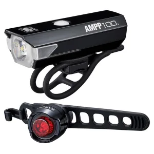 Cateye AMPP 100 / Orb Bike Light Set - Black