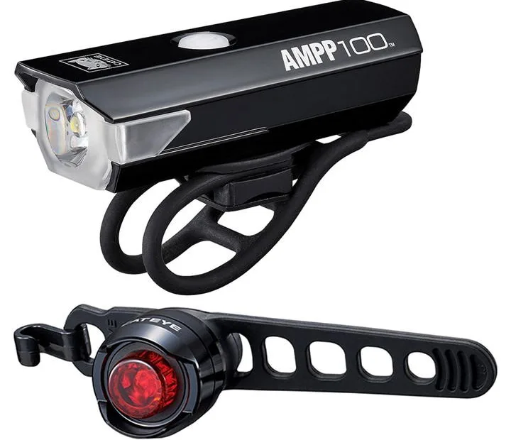 Cateye AMPP 100 / Orb Bike Light Set - Black