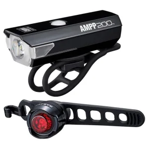 Cateye AMPP 200 / Orb Bike Light Set - Black