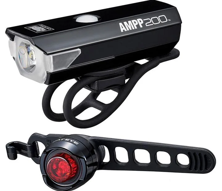 Cateye AMPP 200 / Orb Bike Light Set - Black