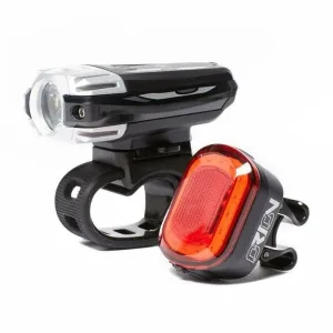 Moon Moon Meteor C1 Front Light + Orion Rear Light Bundle - Black