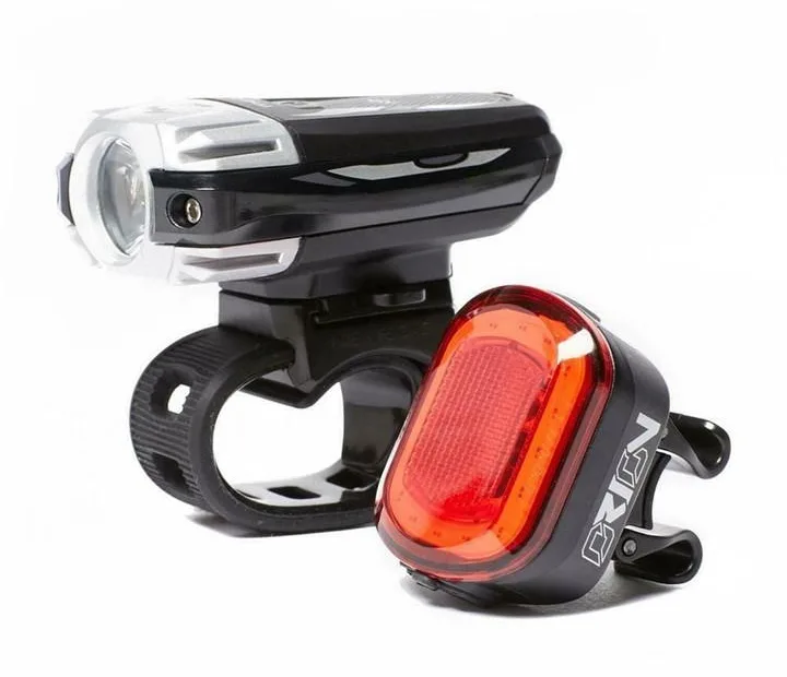 Moon Moon Meteor C1 Front Light + Orion Rear Light Bundle - Black