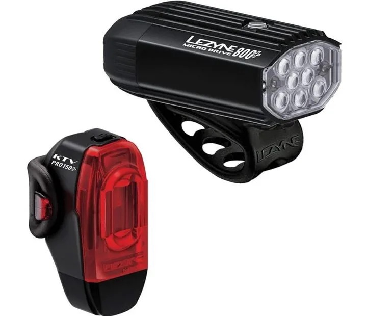 Lezyne Micro Drive 800+ / KTV Pro+ Pair - Black