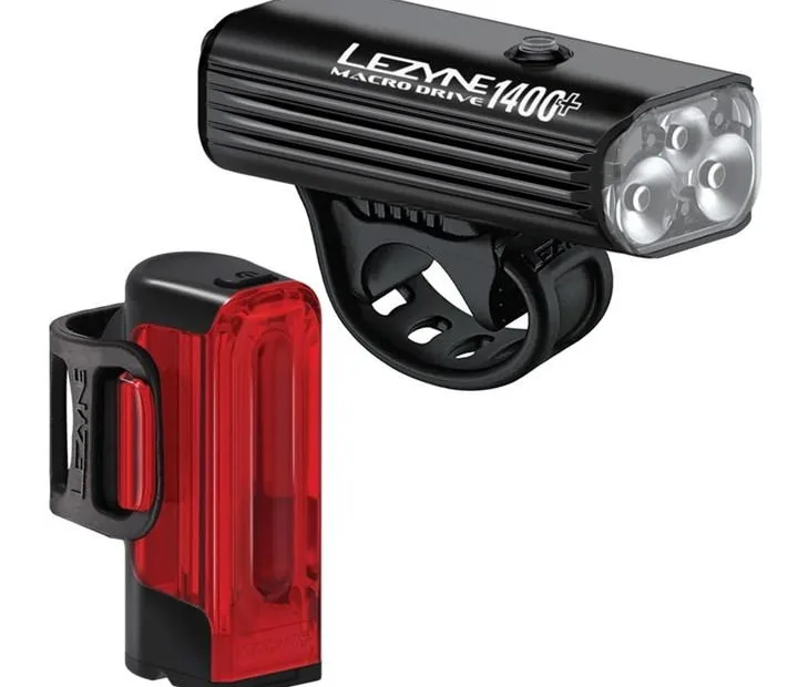 Lezyne Macro 1400+ / Strip Pro 400+ Pair - Black
