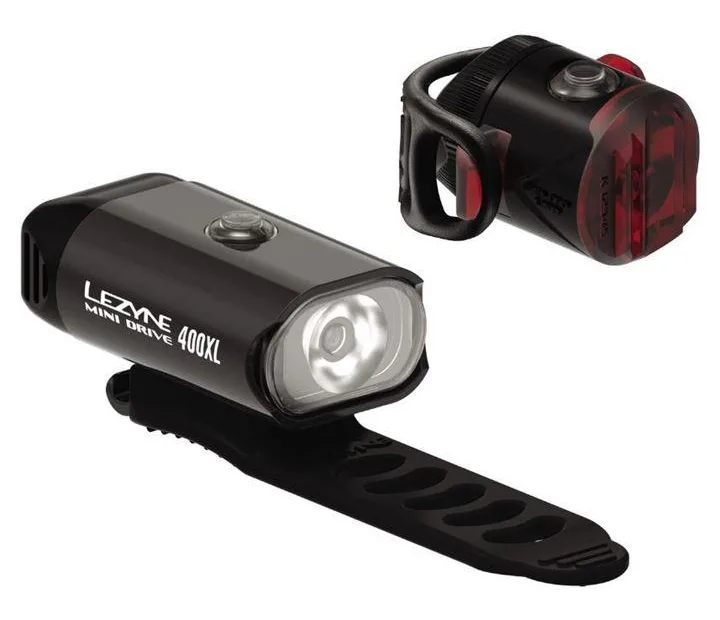 Lezyne Mini Drive 400XL / Femto Rechargeable Light Set - Black