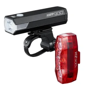 CatEye AMPP 900 / VIZ 300 Rechargeable Bike Light Set - Black / Light Set / Rechargeable