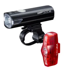 CatEye AMPP 500S / VIZ 150 LED Bike Light Set - Black / Rechargeable / Light Set